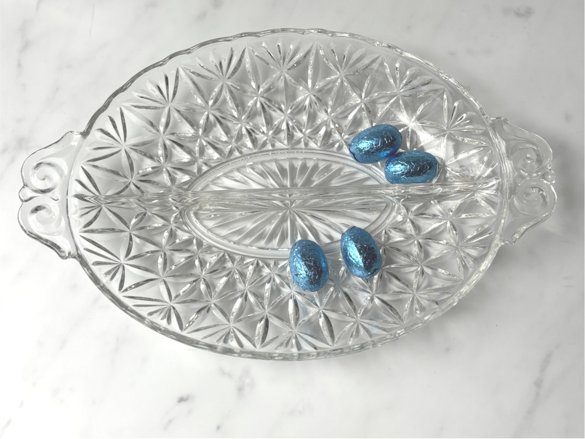 Ovale kristallen schaal - Oval crystal dish