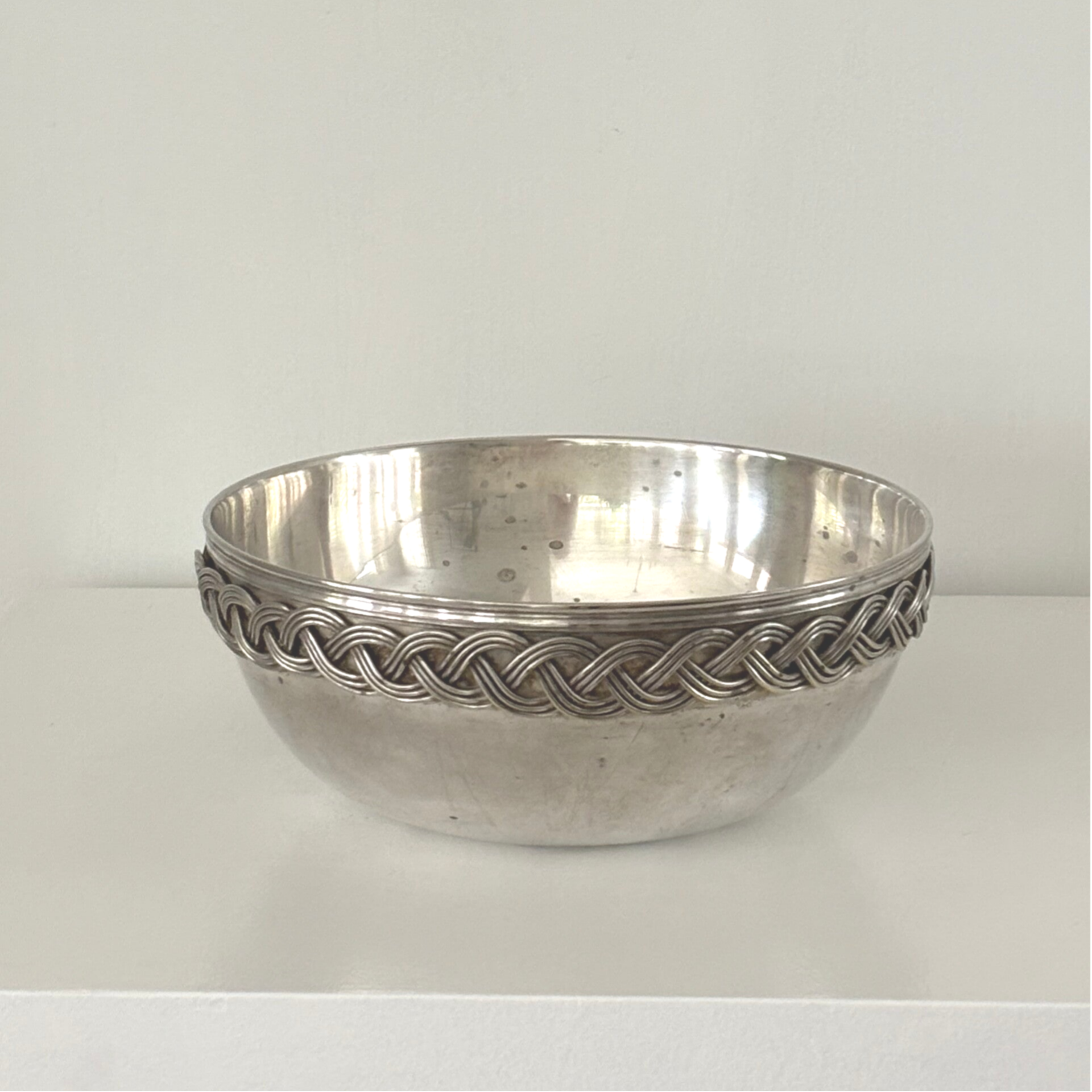 Verzilverde schaal gevlochten rand - Silver-plated tray braided rim