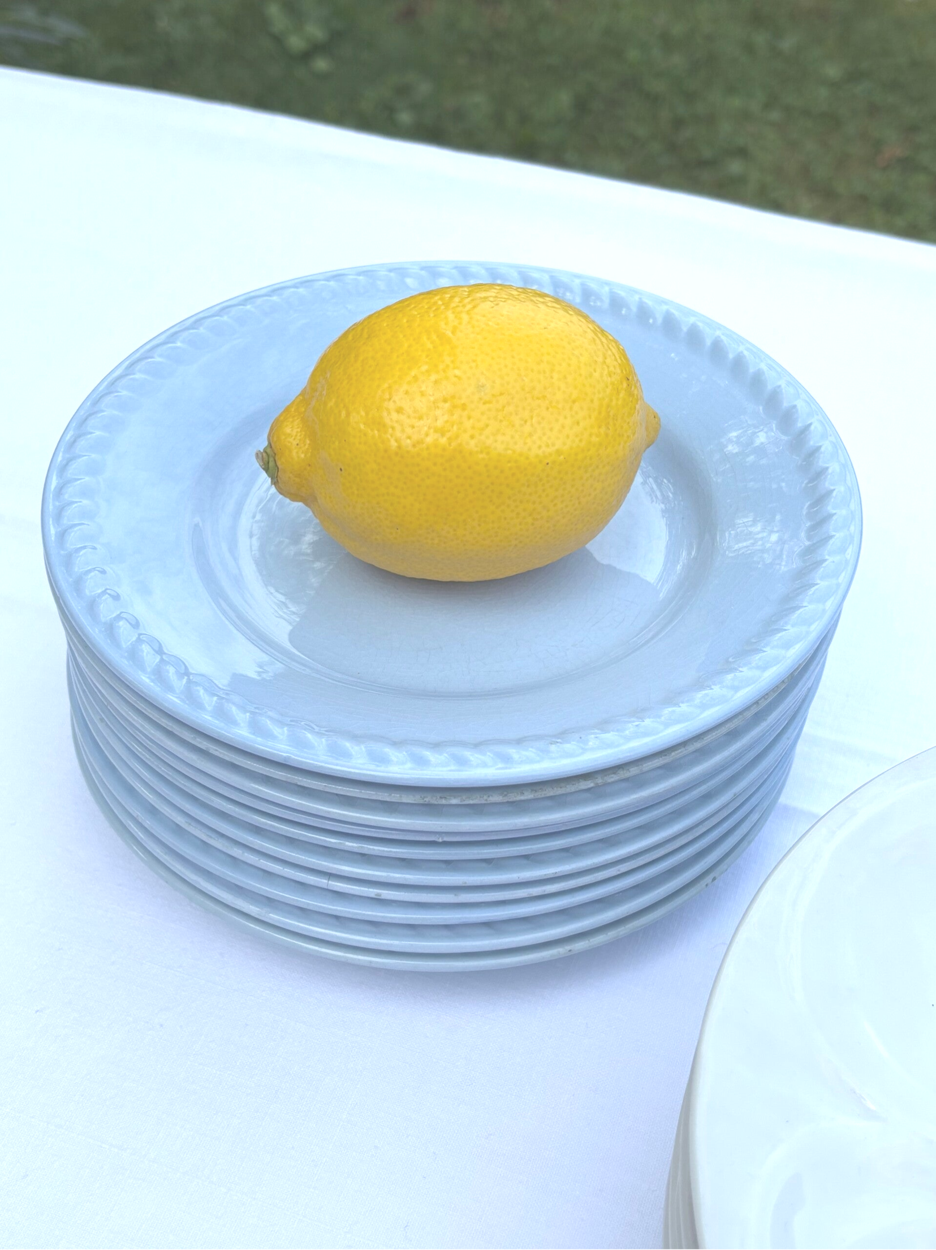 10 Lichtblauwe bordjes - 10 Light blue plates
