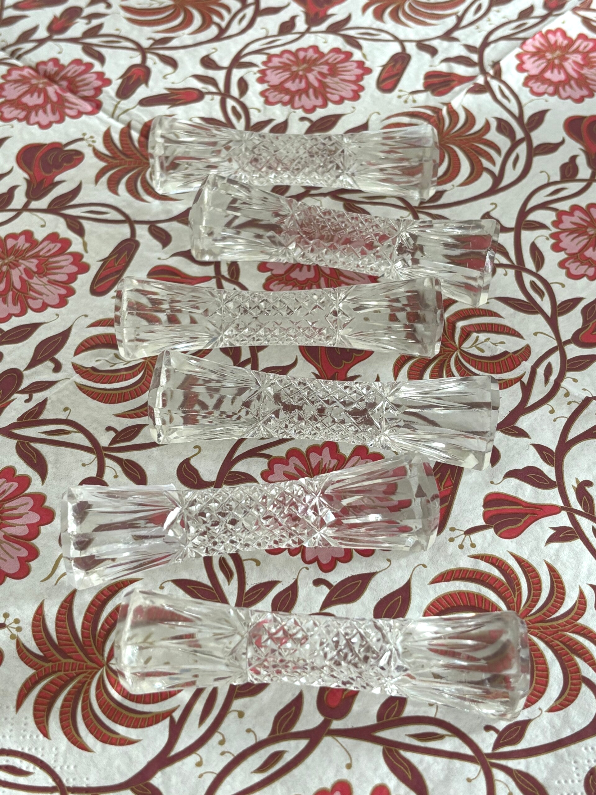 6 Kristallen messenleggers - 6 Crystal knife rests