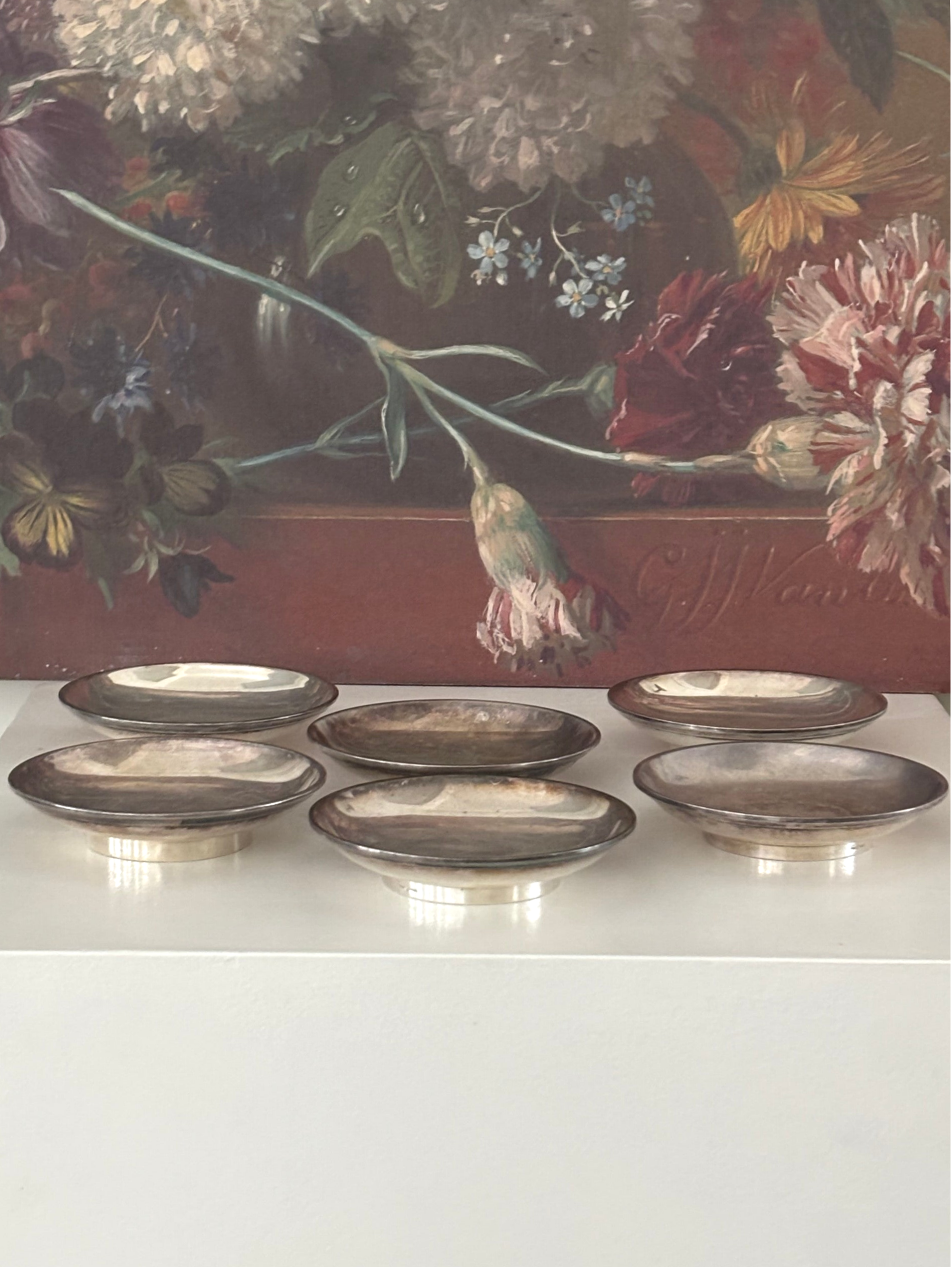 6 Verzilverde dessertschaaltjes Cesar Baldassari - 6 Silver-plated dessert bowls  Cesar Baldassari