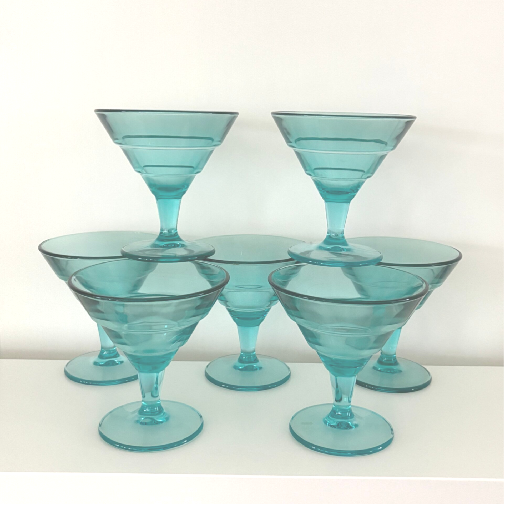 7 Italiaanse ijscoupes 70s - 7 Italian icecream coupes 70s