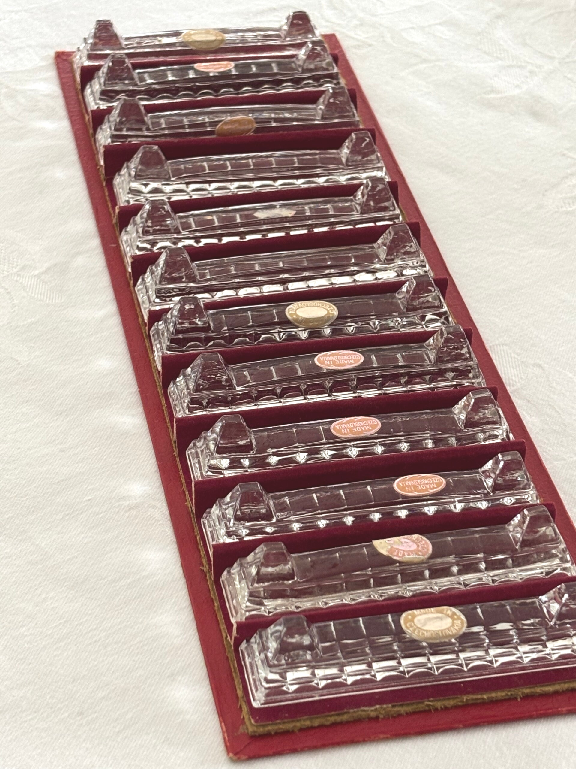 12 kristallen messenleggers - 12 crystal knife rests