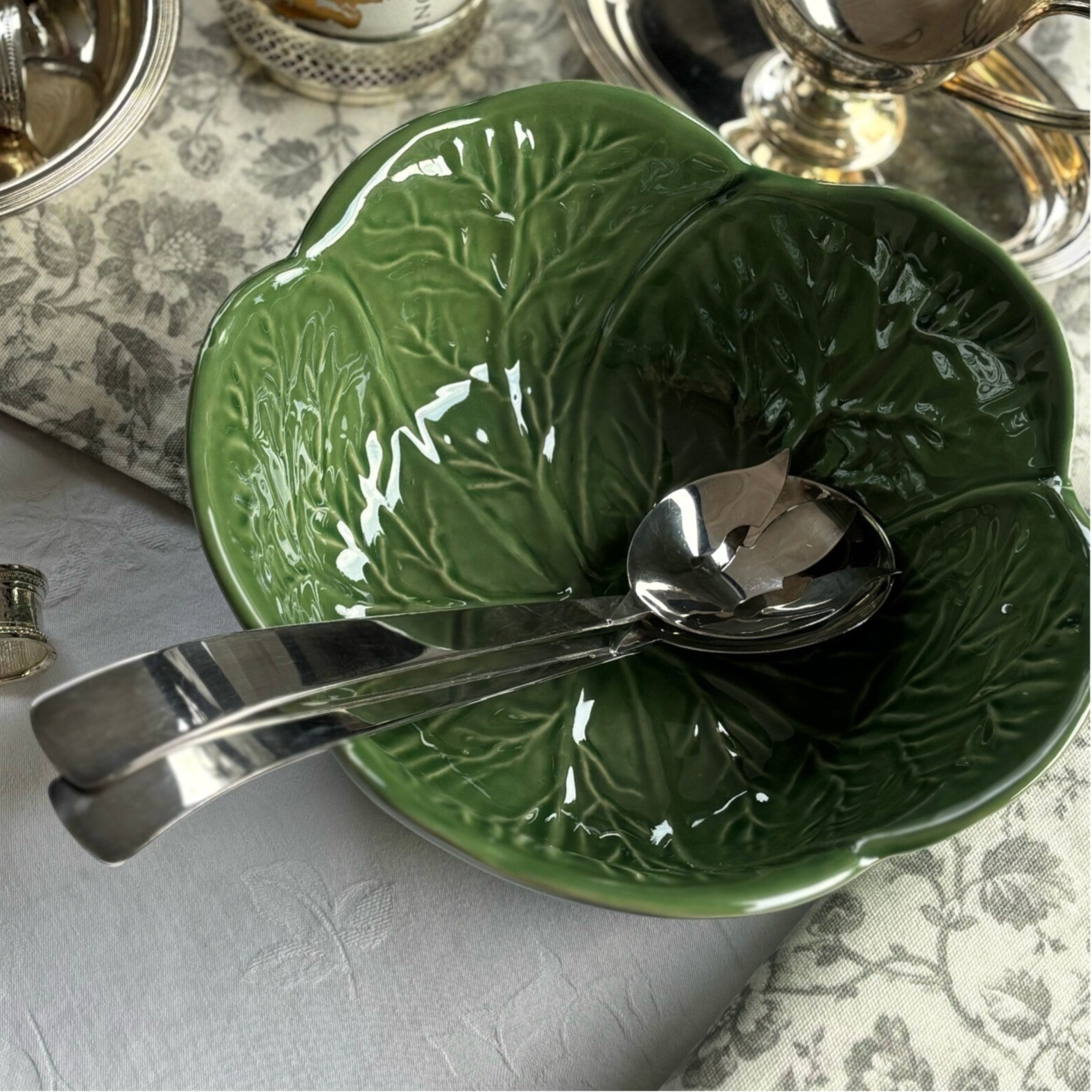 Verzilverd slacouvert van Royal Hickman - Silver-plated salad serving set by Royal Hickman