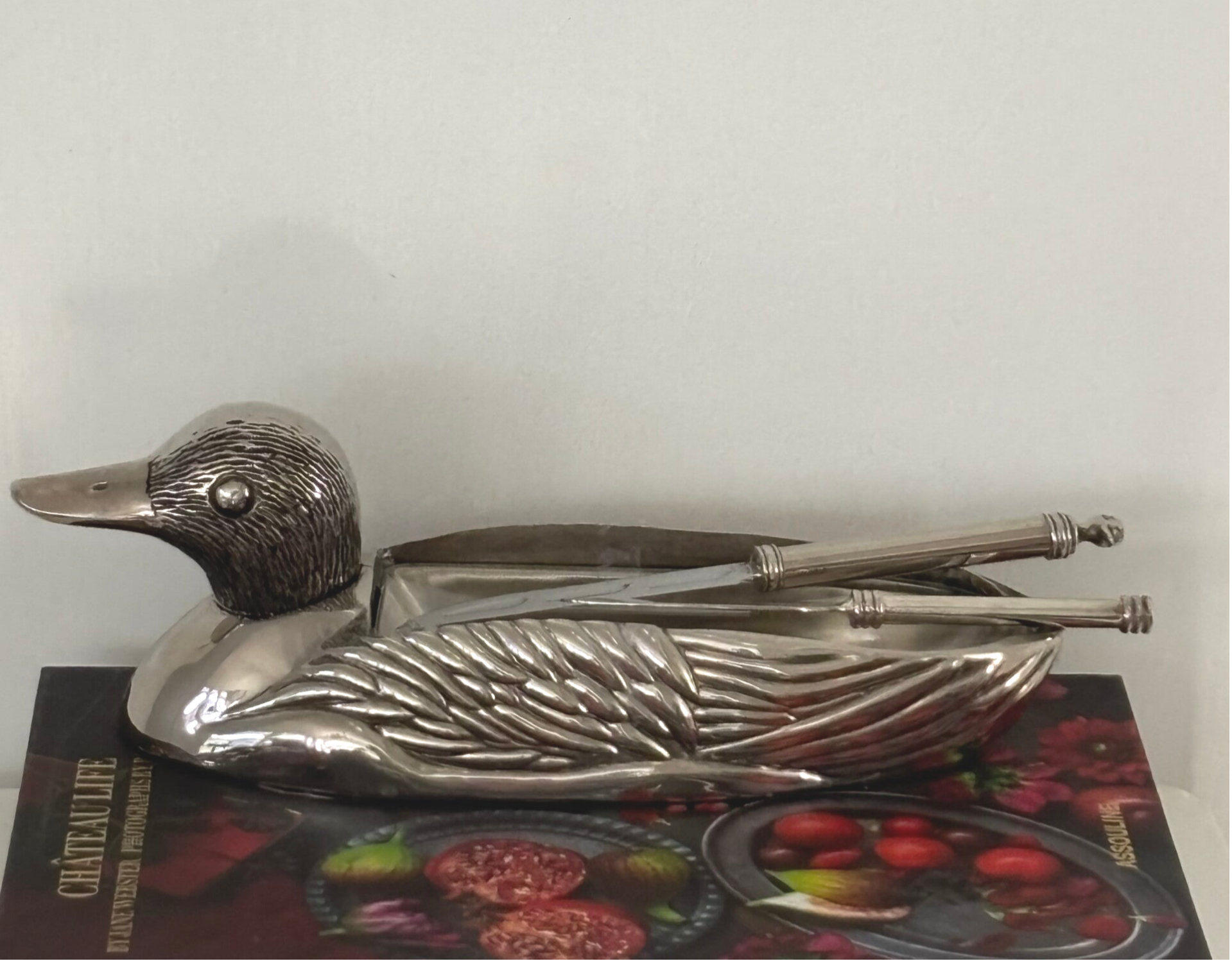 Exquise verzilverde foie gras schaal - Exquisite silver-plated foie gras dish