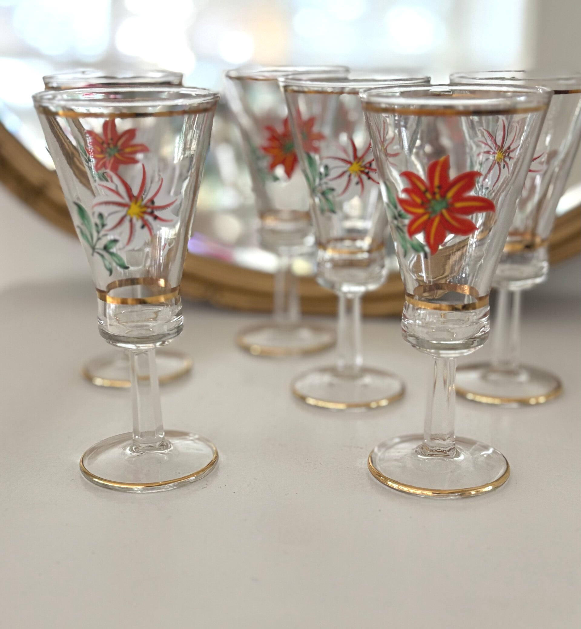 6 Vintage glaasjes - 6 Vintage glasses
