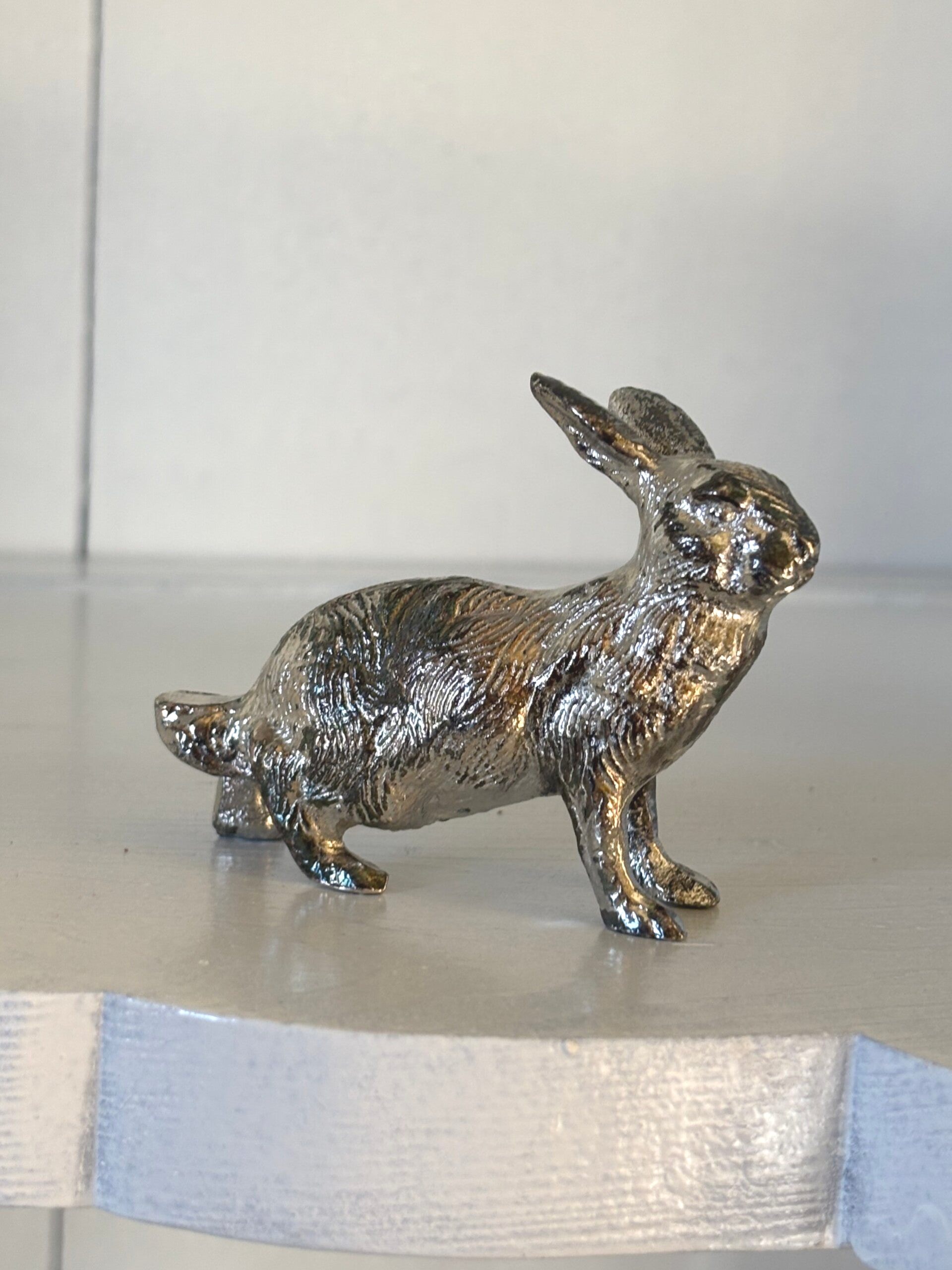 Kleine verzilverde haas - Small silver-plated hare