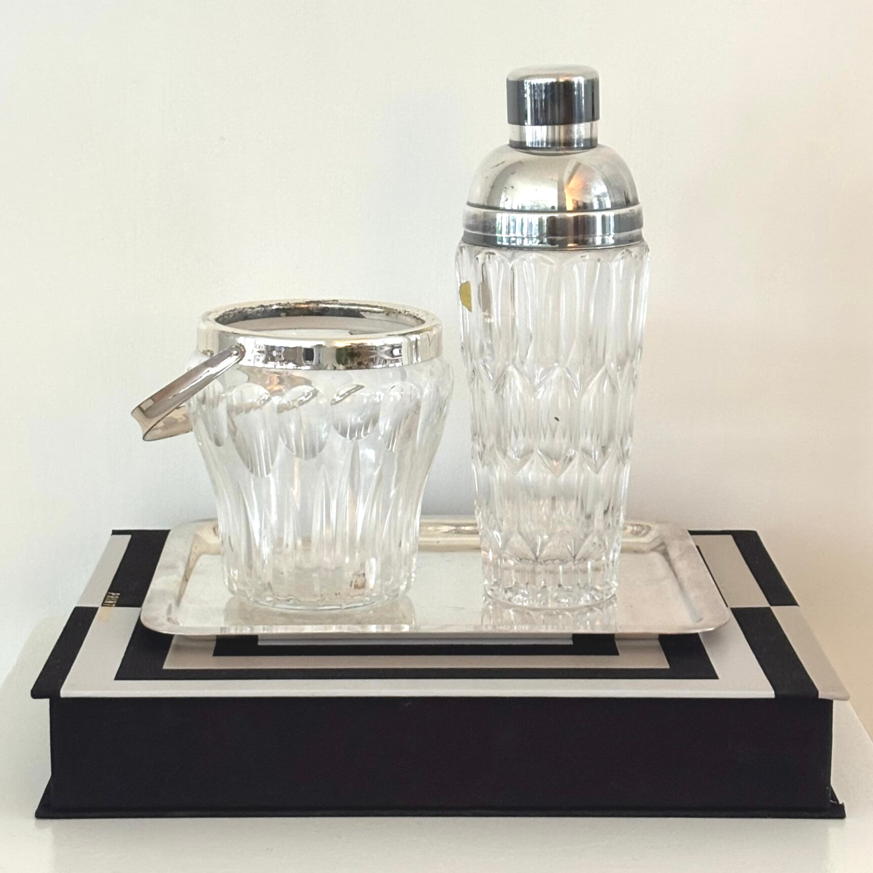 Prachtige antieke verzilverde cocktailset - Magnificent antique silver-plated cocktail set