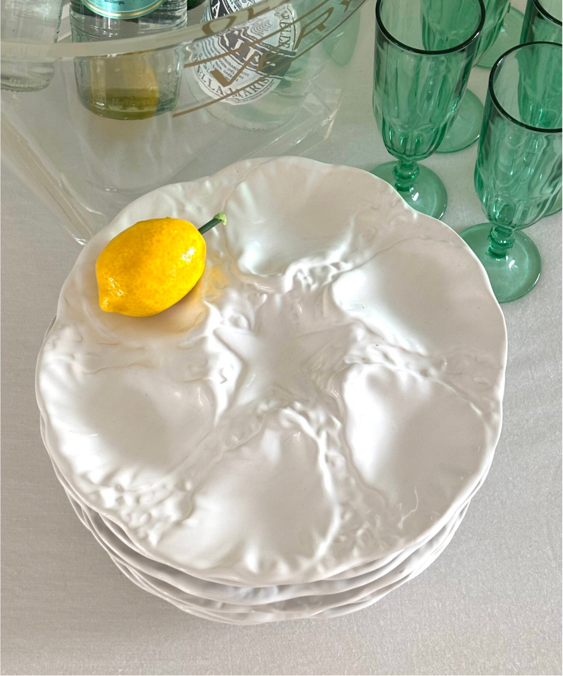 6 Portugese oesterborden - 6 Portuguese Oyster Plates