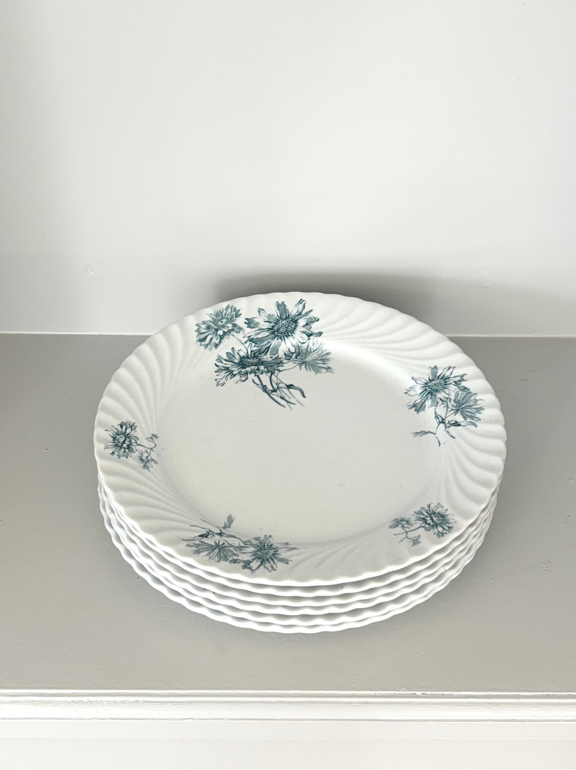 6-Delige set dinerborden  'Pinksterbloem' Petrus Regout - 6-Piece set of dinnerplates 'Pinksterbloem' Petrus Regout
