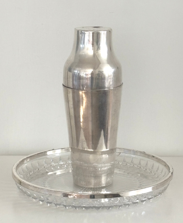 Antieke verzilverde cocktailshaker - Antique silver-plated cocktail shaker
