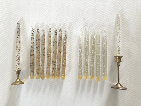 Lucite kaars goudkleurig - Lucite candle gold-colored