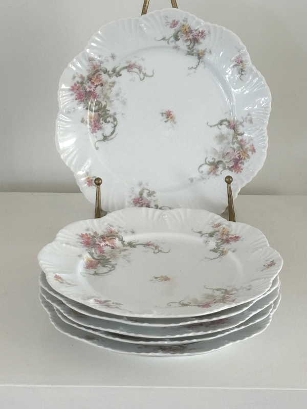 6 Porseleinen bordjes Limoges France - 6 Limoges France porcelain plates