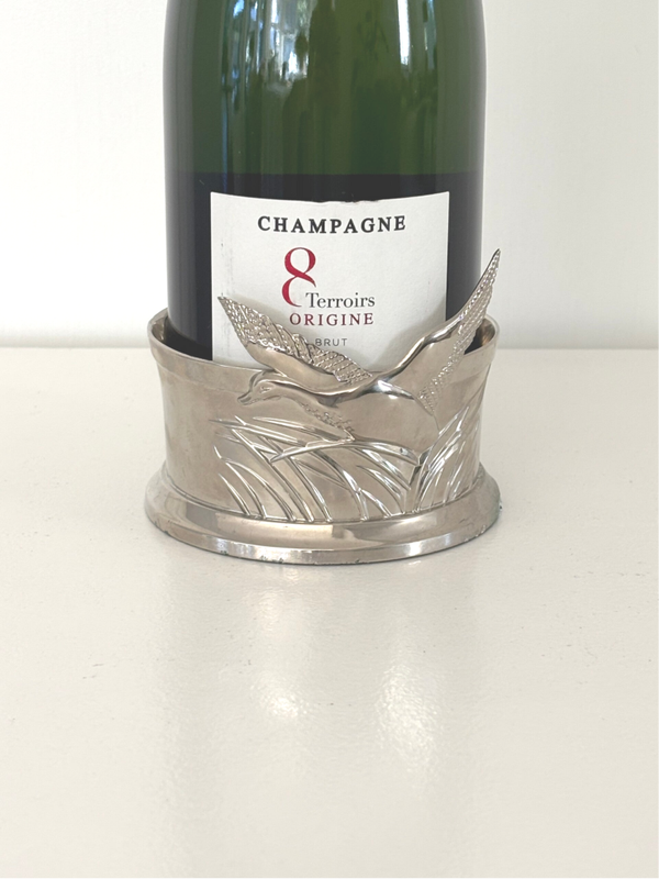 Verzilverde flesonderzetter- Silver-plated bottle holder