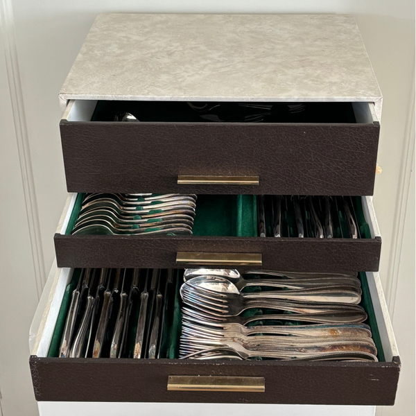 78-delige verzilverde bestekcassette (12-persoons) - 78-Piece silver-plated cutlery set ( 12-Person)
