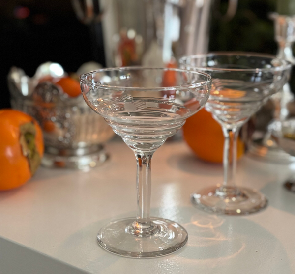 Set van 6 Franse Champagnecoupes - Set of 6 French Champagne coupes