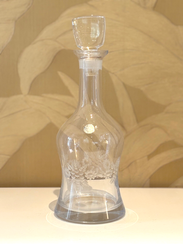 Karaf van kristalglas met bloemdecor - Crystal glass carafe with floral decor
