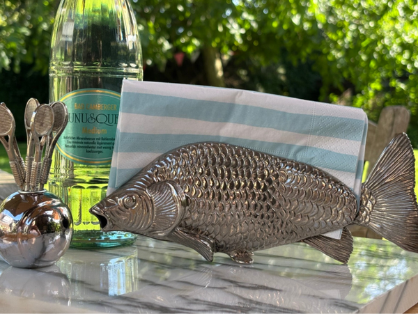 Verzilverde servethouder 'vis' - Silver-plated napkin holder 'fish'