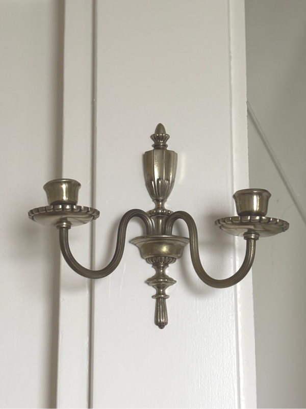 Messing wandkandelaar - Brass wall candle holder