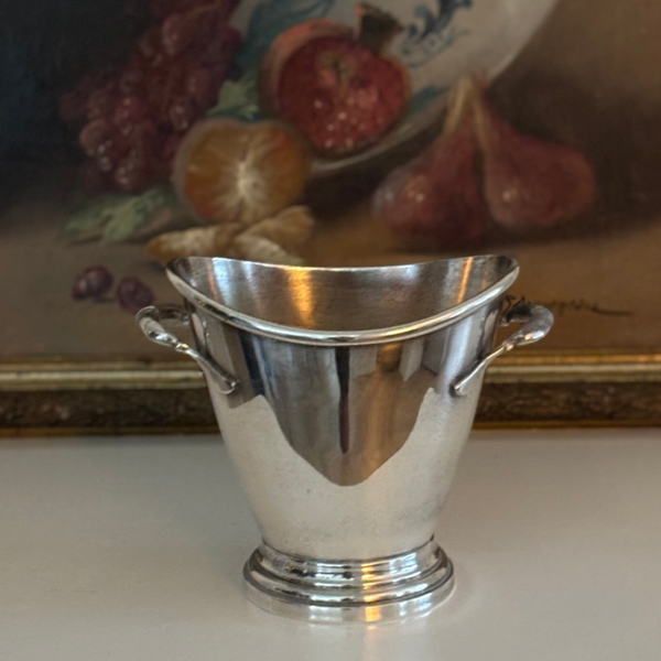 Elegante verzilverde Italiaanse ijskoeler - Elegant silver-plated Italian ice cooler