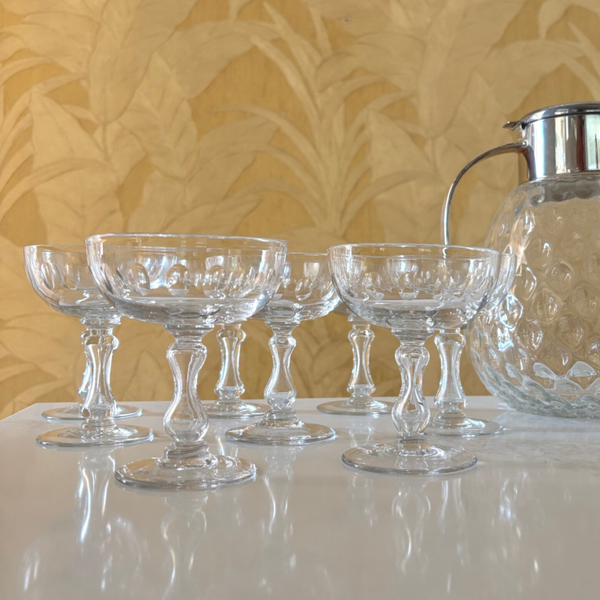 Set van 8 antieke Champagnecoupes - Set of 8 antique Champagne coupes