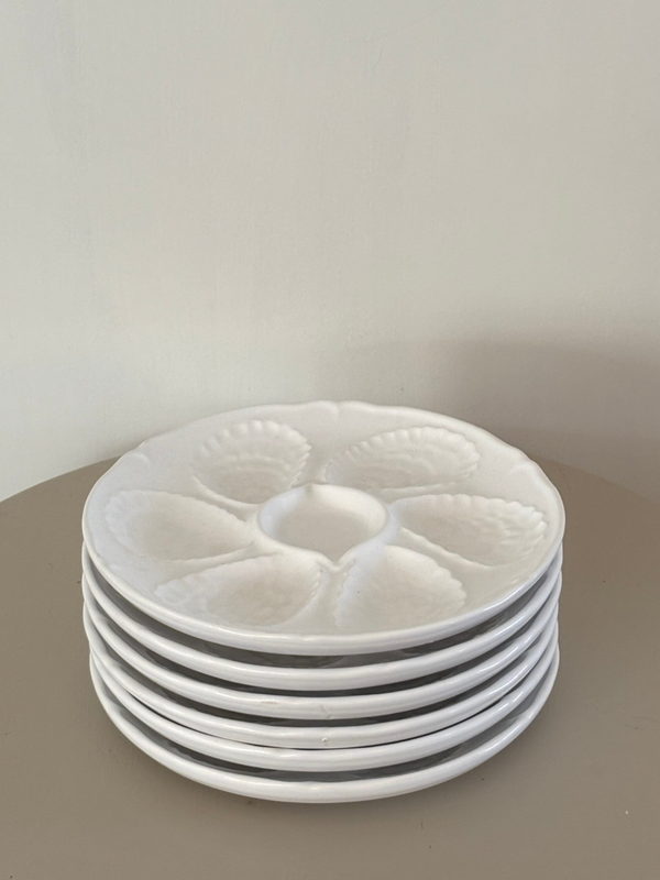 Set van 6 oesterborden - Set of 6 oyster plates