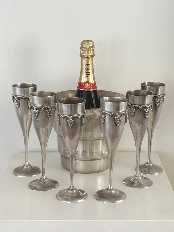 Set van 6 Champagne flûtes - Set of 6 Champagne flûtes