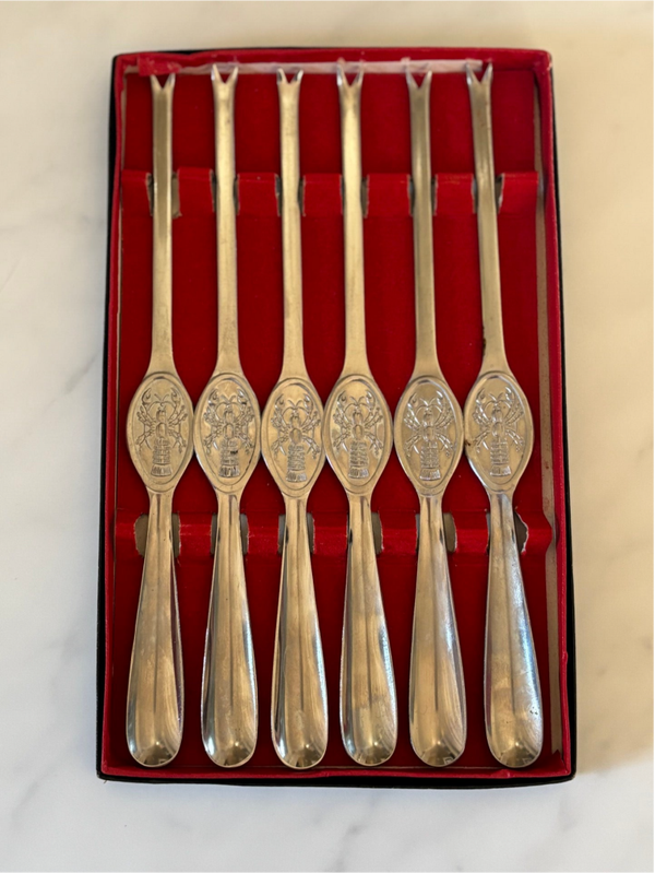 6 Vintage kreeftenvorkjes - 6 Vintage lobster forks