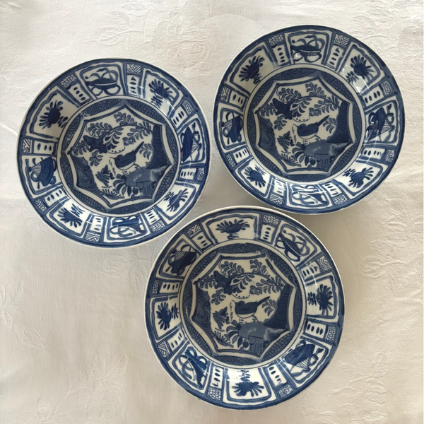 Een set van 3 borden in Wan Li stijl - Set of 3 Wan Li style plates