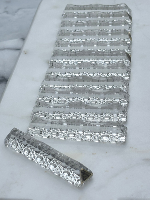 12 Kristallen messenleggers - Set of 12 crystal knife rests