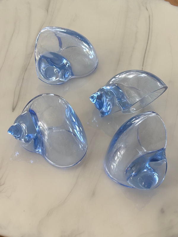 Set van 4 transparante vintage servetringen - Set of 4 transparent vintage napkin rings
