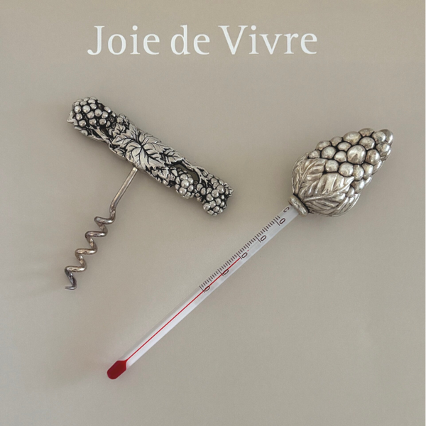 Elegante set met wijnopener en wijnthermometer - Elegant set featuring a wine opener and wine thermometer