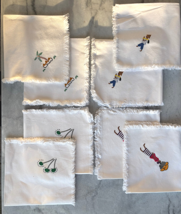 8 Jamaicaanse servetten/placemats - 8 Jamaican napkins/placemats