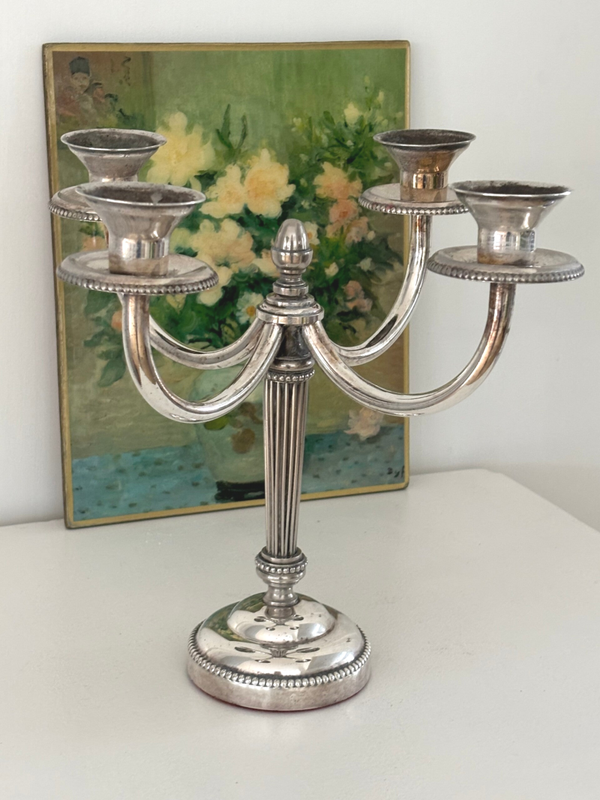 Klassieke verzilverde kandelaar - Classic silver-plated candlestick