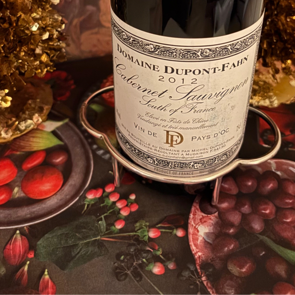 verzilverde flesonderzetter van Orfèvrerie Wiskemann - Silver-plated bottle coaster by Orfèvrerie Wiskemann