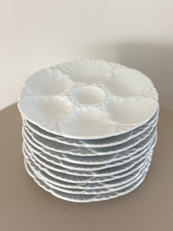 10 Oesterborden van La Porcelaine de Baudour - 10 Oyster plates by La Porcelaine de Baudour