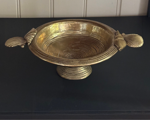 Nautische messing schaal op voet - Nautical brass pedestal bowl