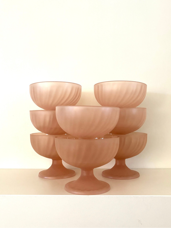 4 Vintage ijscoupes Luminarc - 4 Vintage ice cream coupes Luminarc