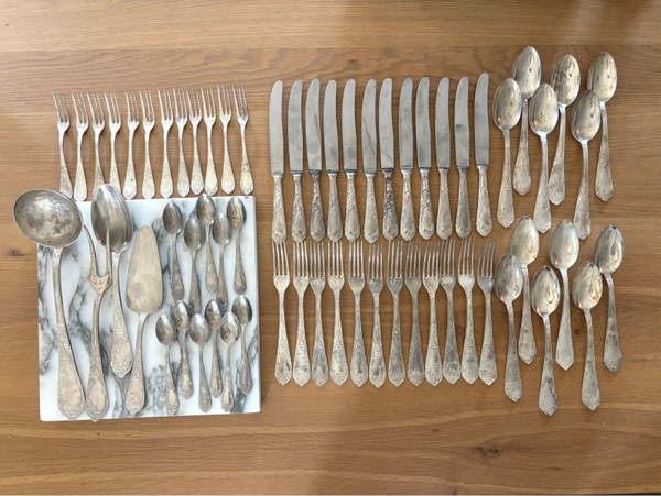 63-Delige verzilverde bestekset voor 12 personen - 63-Piece silver-plated cutlery set for 12 persons