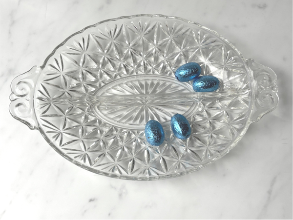 Ovale kristallen schaal - Oval crystal dish