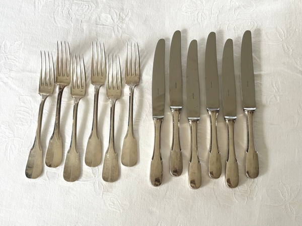 Verzilverde dinerbestekset van Ercuis (6-Pers) - Silver-plated dinner cutlery set by Ercuis (6-Pers)