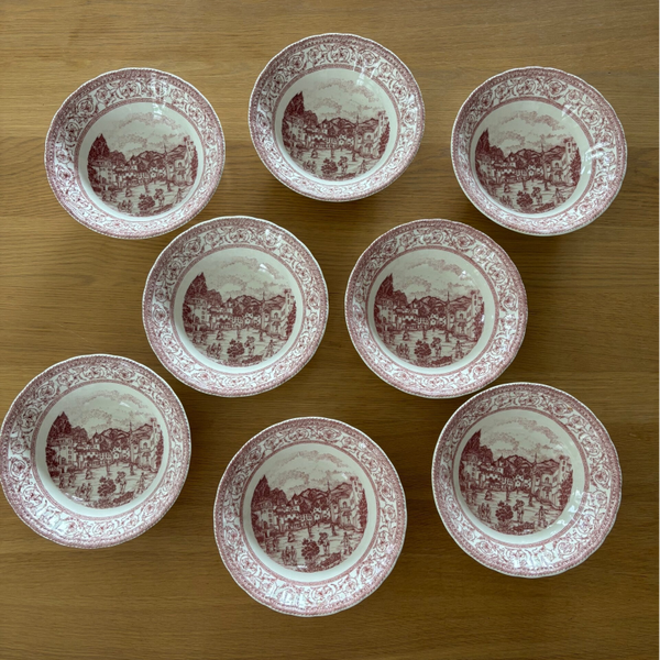 Set van 8 schalen van Mainville Rose by Corona-Colombia  - Set of 8 bowls Mainville Rose by Corona-Colombia
