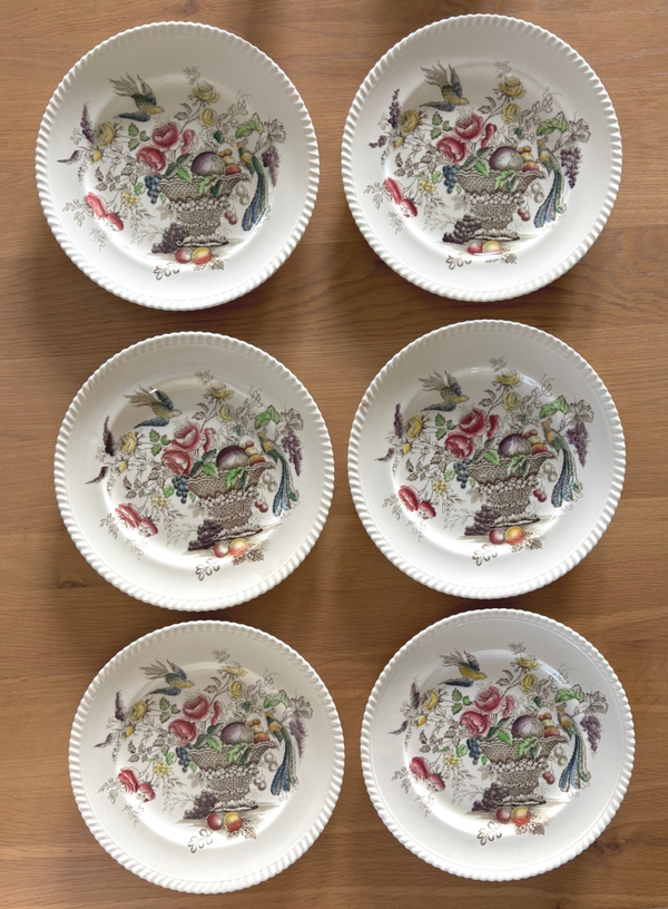 6 Dinerborden ‘Bird of Paradise’ Johnson Bros England - 6 ‘Bird of Paradise’ dinner plates by Johnson Bros England