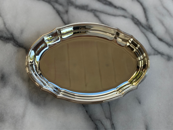 Klein presenteerblaadje van alpaca uit de jaren ’70 - Small alpaca serving tray from the 1970s