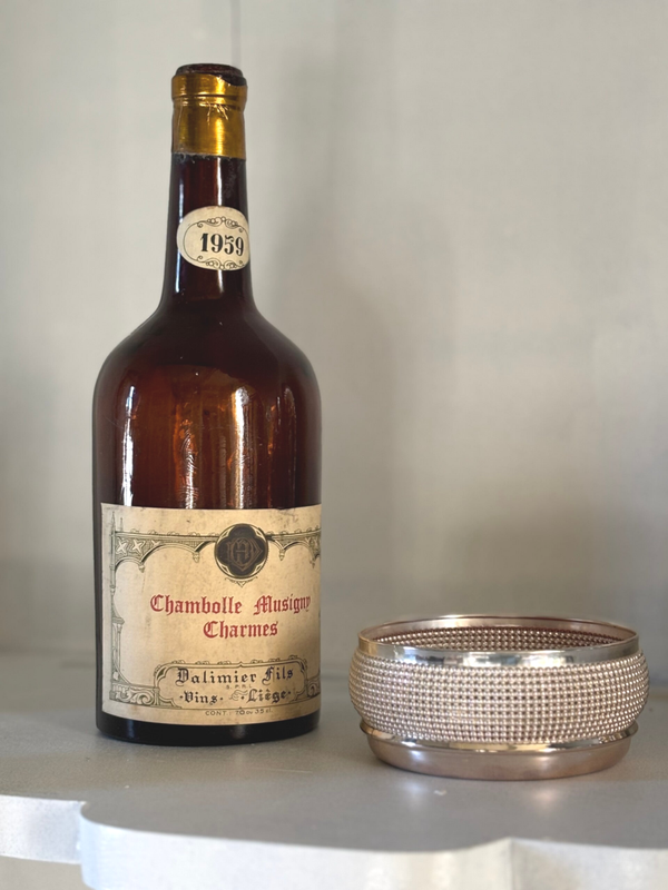 Verzilverde flesonderzetter - Silver-plated bottle coaster