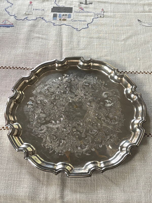 Verzilverd Engels dienblad - Silver-plated English tray