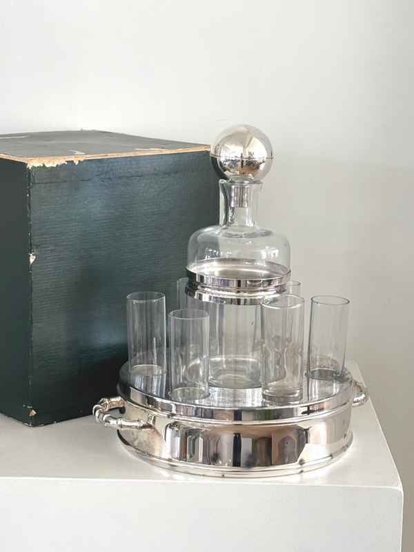 Verzilverde wodka set van St. James - Silver-plated vodka set by St. James