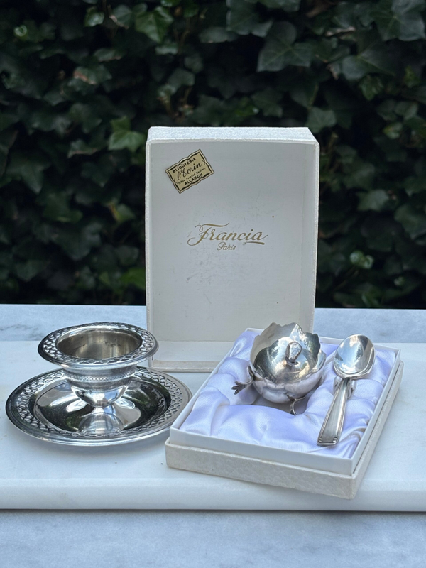 Set van 2 verzilverde eierhouders Francia Paris - 2 Silver-plated egg cups Francia Paris