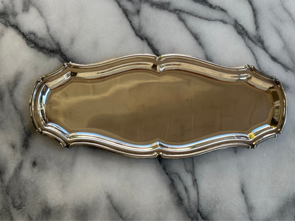Klein presenteerblaadje van alpaca uit de jaren ’70 - Small alpaca serving tray from the 1970s