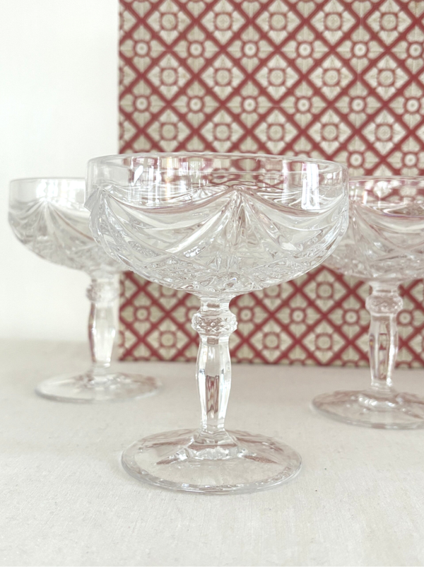 10 Kristallen Champagnecoupes 'Eduard' van Nachmann- 10 Crystal Champagne coupes 'Eduard' by Nachmann